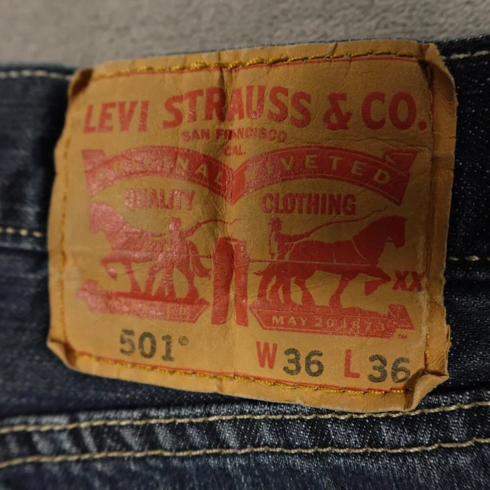 Levi’s 501 Button Fly Jeans Men’s‎ 36x36 Medium Wash Classic Straight Denim